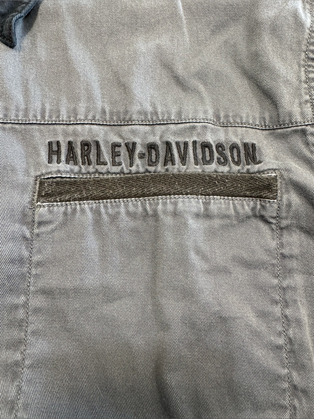 HARLEY DAVIDSON MOTORCYCLES MENS SIZE XXL MECHANICS SHIRT GRAY BLACK COTTON - Picture 3 of 10